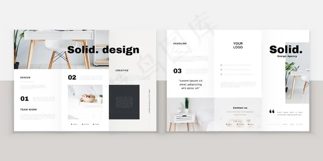 最小三折页小册子模板