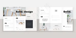 最小三折页小册子模板