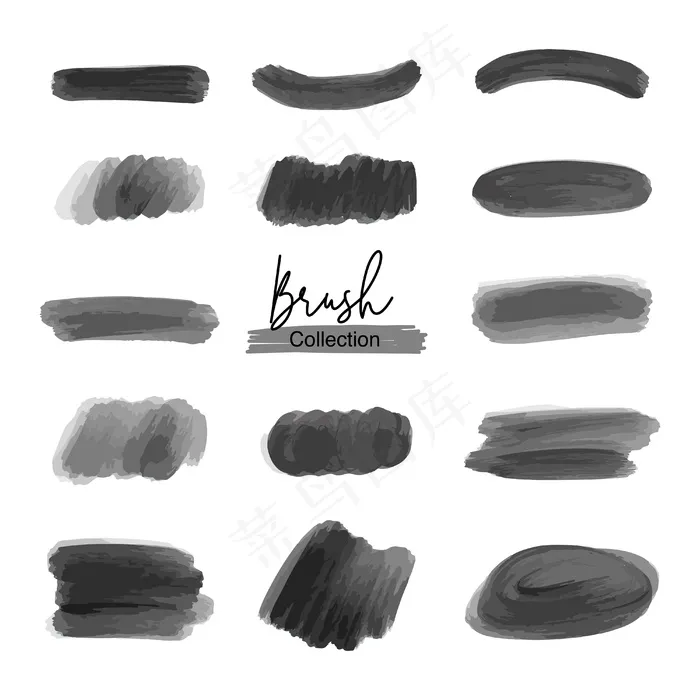 黑色刷组eps,ai矢量模版下载