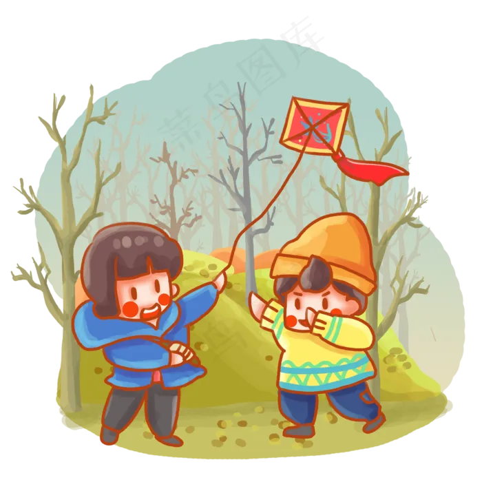 立冬节气寒冷小人(2000X2000(DPI:300))psd模版下载