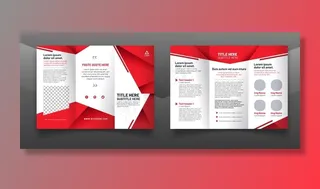 抽象三折页小册子概念