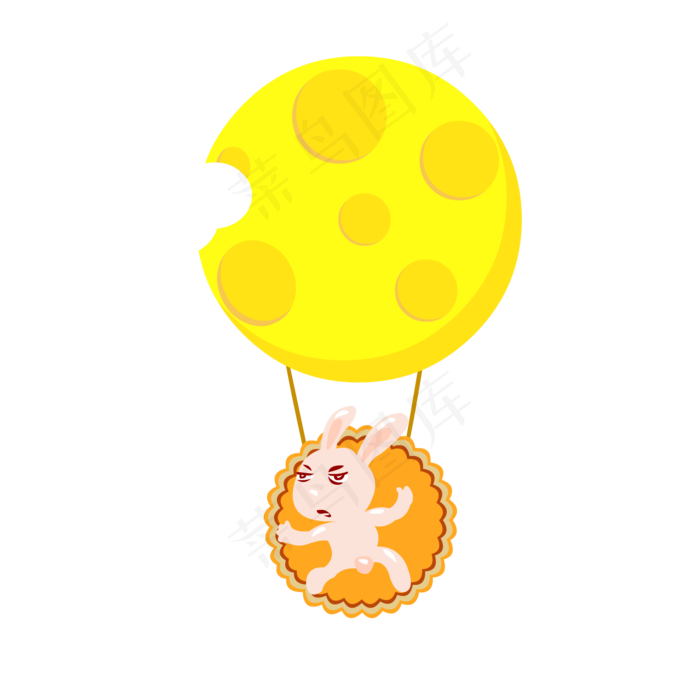 可爱中秋卡通兔子(2000X2000(DPI:300))ai矢量模版下载