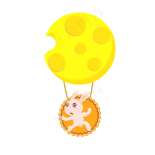 可爱中秋卡通兔子