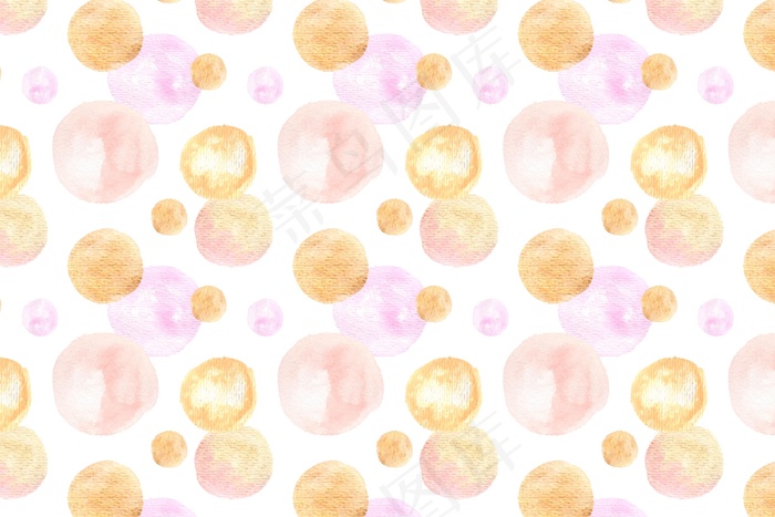 水彩抽象圆点无缝图案