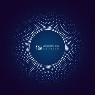 渐变蓝紫色背景下的抽象圆形图案的未来主义几何图案