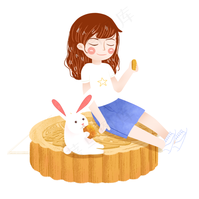 嫦娥中秋月饼png素材