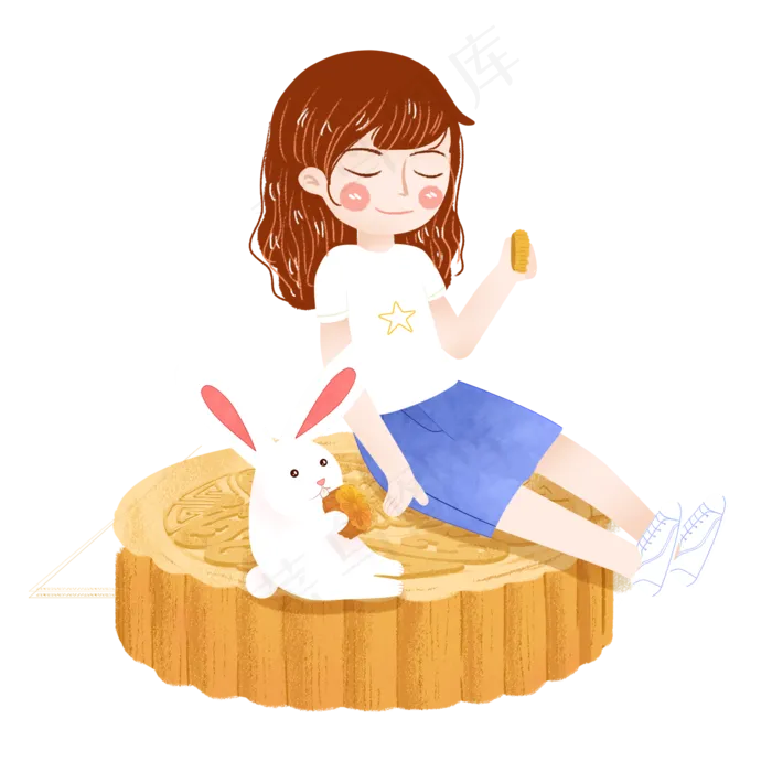 嫦娥中秋月饼png素材(2000X2000(DPI:300))psd模版下载