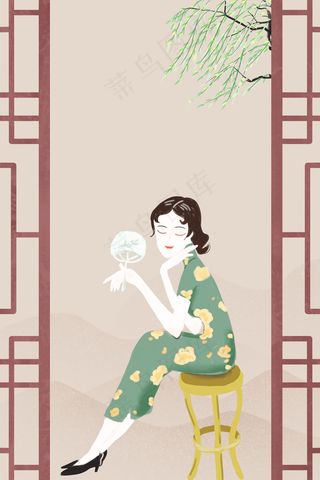 复古手工定制旗袍量体定制促销边框