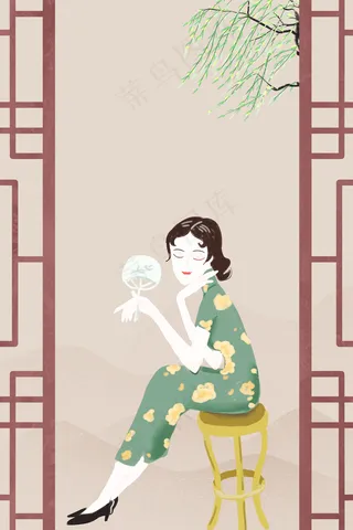 复古手工定制旗袍量体定制促销边框