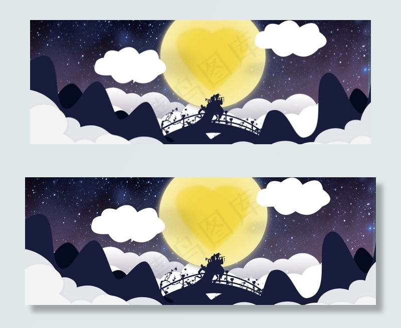 七夕牛郎扁平背景