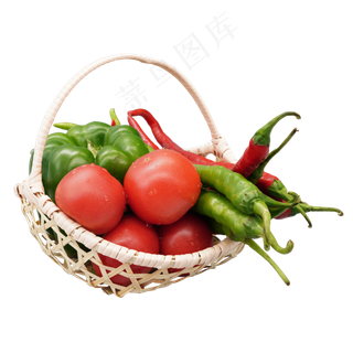 一篮彩色蔬菜