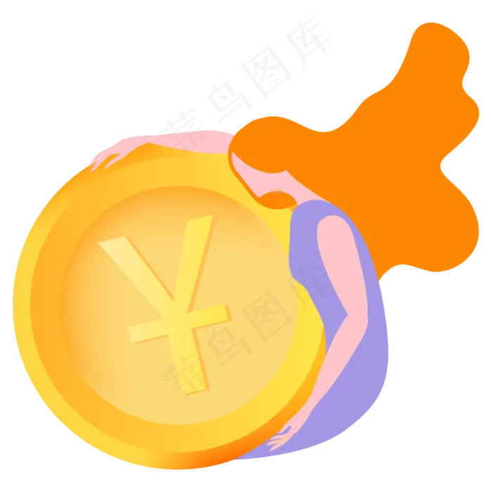 双十一扁平女性报金币(2000*2000px 300 dpi )ai矢量模版下载