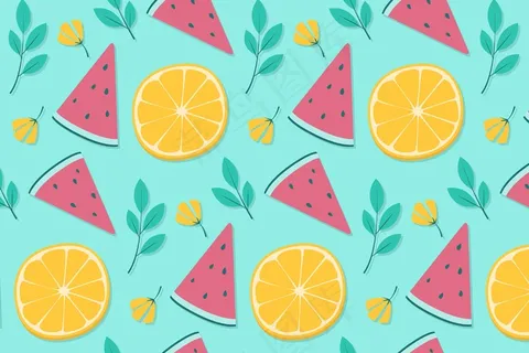 菠萝橙夏季背景图案