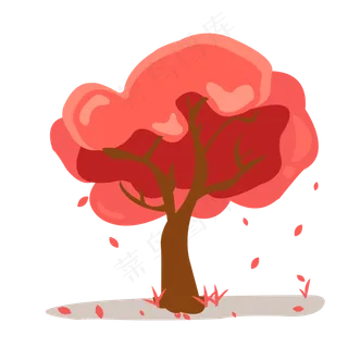 卡通手绘树木矢量图