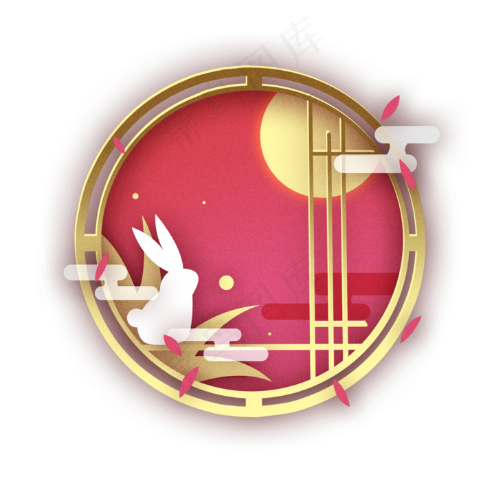 中秋玉兔望月装饰