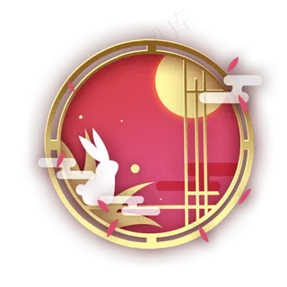 中秋玉兔望月装饰