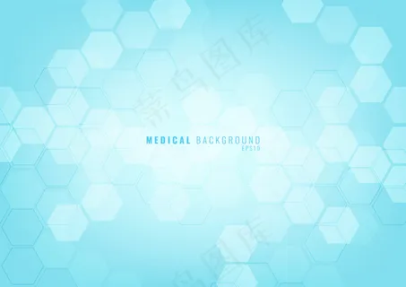 抽象蓝色几何六边形图案 抽象蓝色几何六边形图案