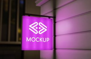 粉红色霓虹灯夜间商业标志