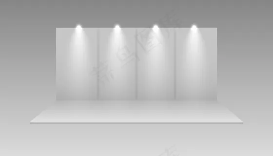 展览白色空向量展位。展示活动室展示。展览摊位。