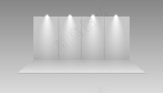 展览白色空向量展位。展示活动室展示。展览摊位。