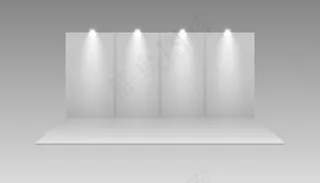 展览白色空向量展位。展示活动室展示。展览摊位。