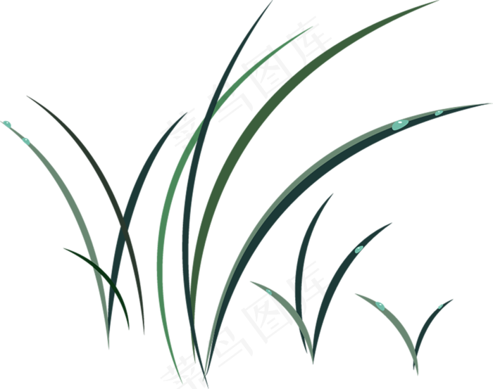 白露节气带露水的植物古风手绘矢(2362X2362(DPI:300))ai矢量模版下载