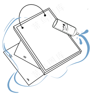 线条感本子和画笔