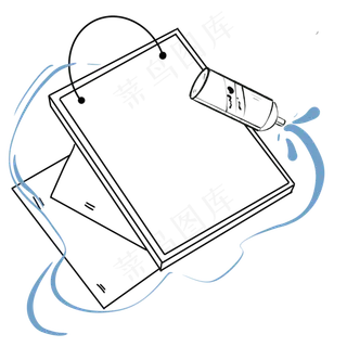 线条感本子和画笔