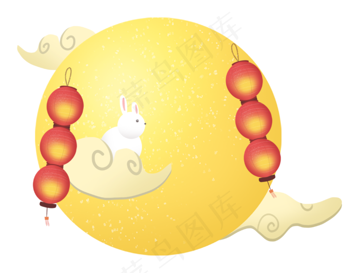 中秋节节日中秋佳节云兔子月亮(3114X2362(DPI:300))psd模版下载