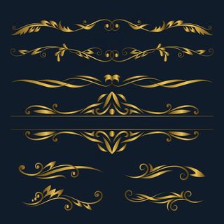 金色书法装饰元素套装