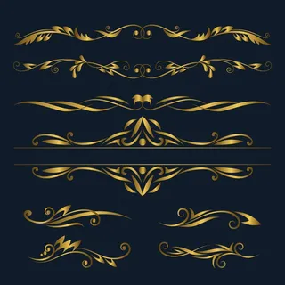 金色书法装饰元素套装
