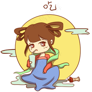 女孩吃东西表情包