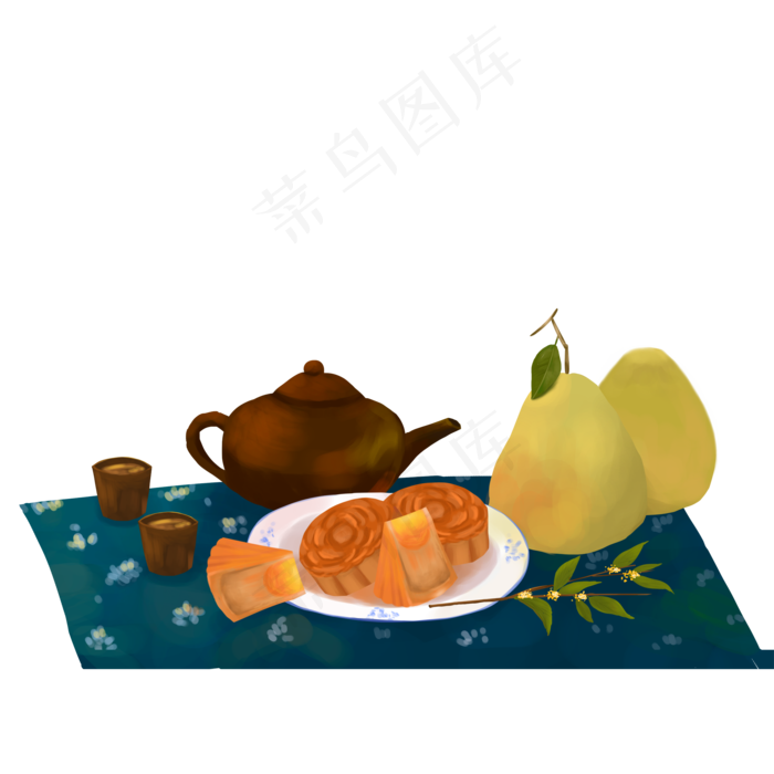 中秋节美食元素设计