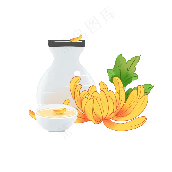 九九重阳节菊花酒水(3000X3000(DPI:300))psd模版下载