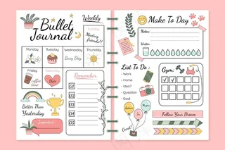 项目符号日记帐计划器模板