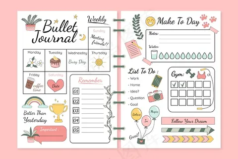 项目符号日记帐计划器模板 项目符号日记帐计划器模板