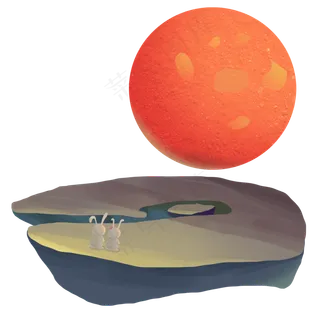 中秋节可爱兔兔赏月