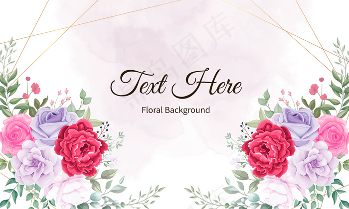 美丽绽放的花叶背景