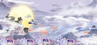 浪漫古风七夕银河边牛郎织女相会