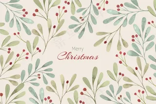 水彩画圣诞背景