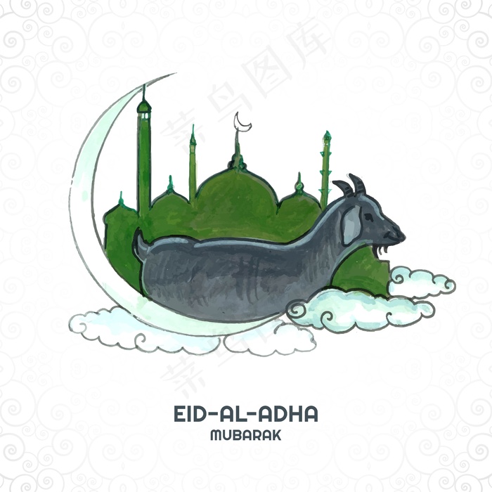 Eid-ul-adha 概念美丽的卡片背景eps,ai矢量模版下载