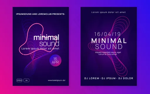 电子事件宣传单,DM传单与动态流体的形状和线条。