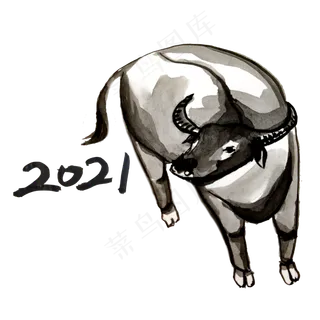 水墨2021牛年