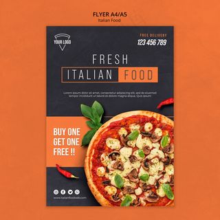 意大利美食宣传单,DM传单主题
