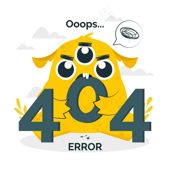 怪物404错误概念说明eps,ai矢量模版下载