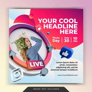 直播研讨会模板社交媒体帖子模板