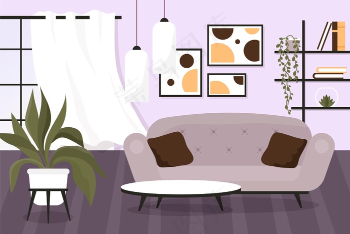 家庭内部-视频会议的背景