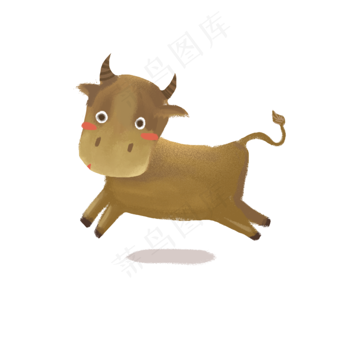 七夕情人节手绘小牛可商用元素