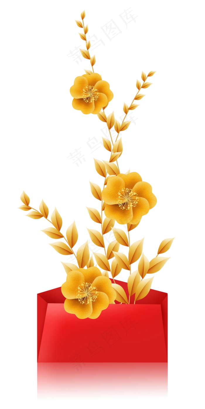 信封里的金色花朵