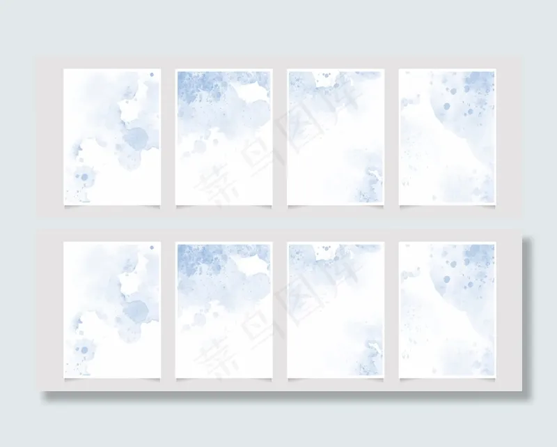 Wash splash 5x7邀请卡背景模板集eps,ai矢量模版下载